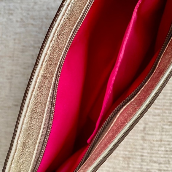 Coach Shimmery Gold Metallic Wristlet - EUC, Perfect for the holidays! - Picture 5 of 7